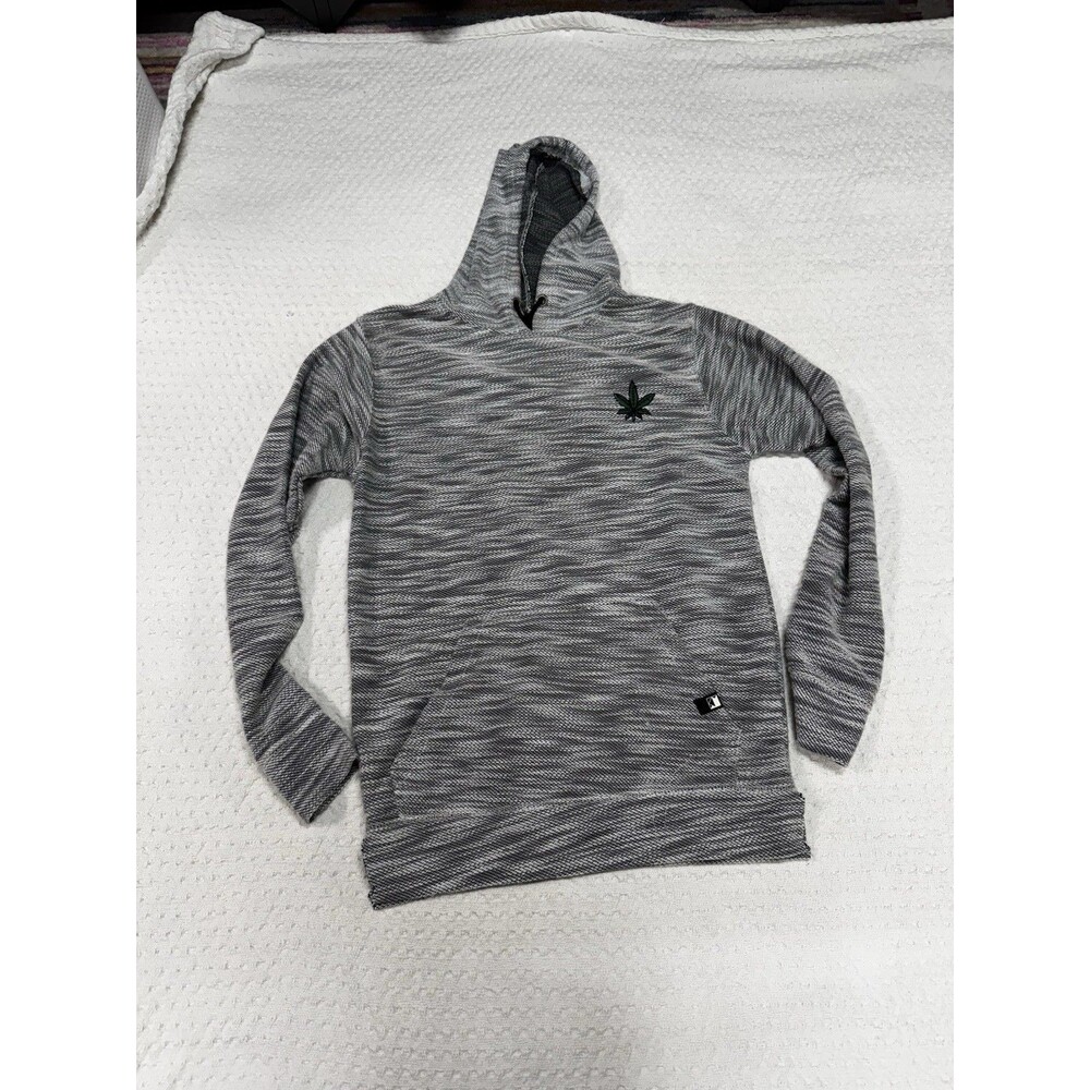 Dikotomy Rockview Weed Leaf Pullover Hoodie Size Small Bottom Hem Cut on Side